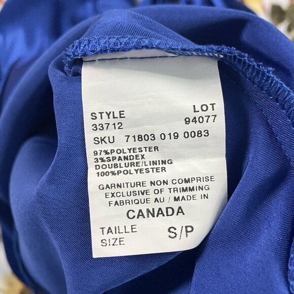 Y2K Le Chateau Halter Top Womens S Blue Satin Tie Up 2000s Made in Canada Prom - Picture 5 of 7